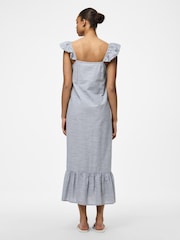 PIECES Blue Frill Sleeve Square Neck Maxi Dress - Image 2 of 4
