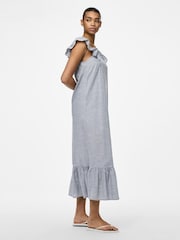 PIECES Blue Frill Sleeve Square Neck Maxi Dress - Image 3 of 4