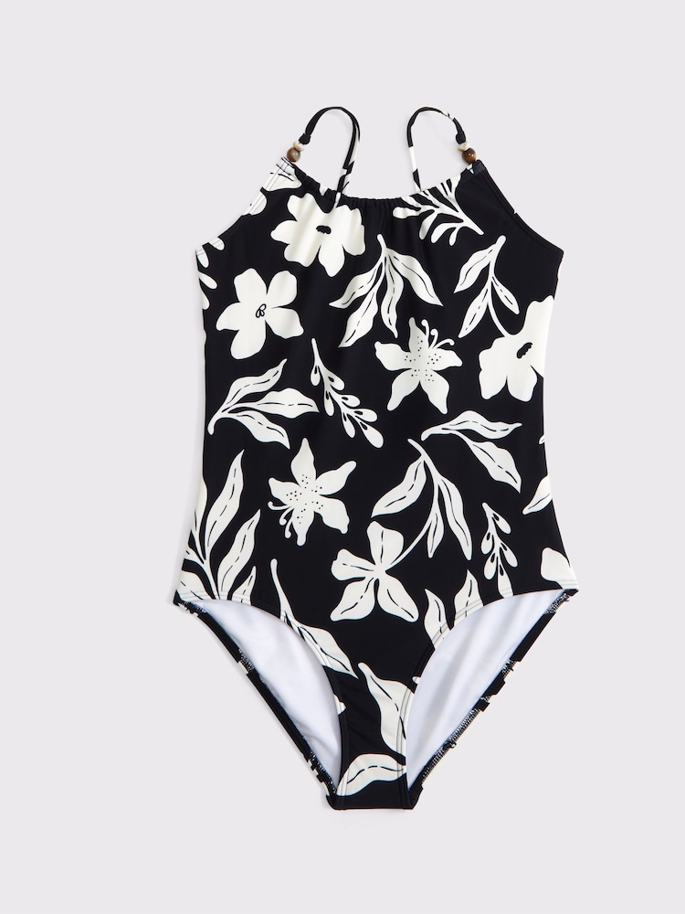 Abercrombie & Fitch Cinched Beaded Black Swimsuit - Изображение 1 из 2