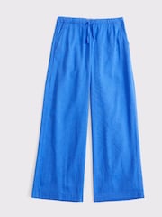 Abercrombie & Fitch Blue Alto Rise Ultra Wide Leg Linen Blend Trousers - Imagen 2 de 2