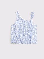Abercrombie & Fitch Blue Poplin Asymmetrical Top - Image 1 of 1