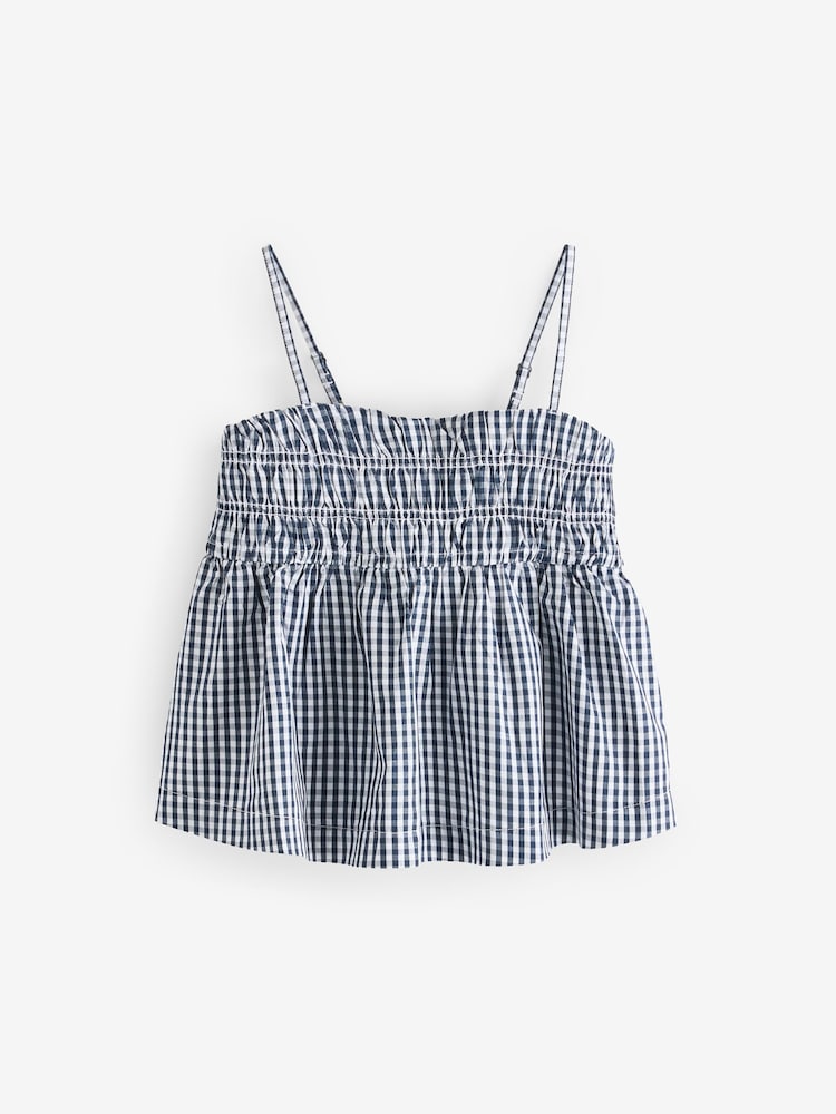 Abercrombie & Fitch Blue Poplin Babydoll Cami Top - Image 1 of 4