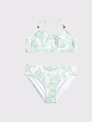 Abercrombie & Fitch Green Beaded Detail Cinched Bikini Set - Image 1 of 3