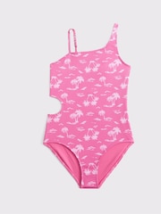 Abercrombie & Fitch Pink Asymmetric Cut Out Swimsuit - Изображение 1 из 2