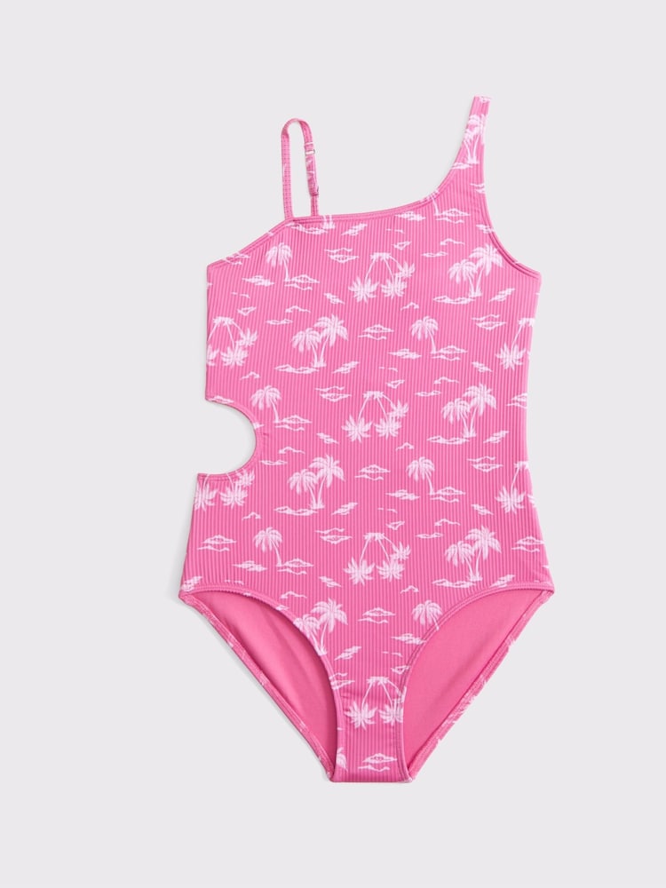 Abercrombie & Fitch Pink Asymmetric Cut Out Swimsuit - Изображение 1 из 2