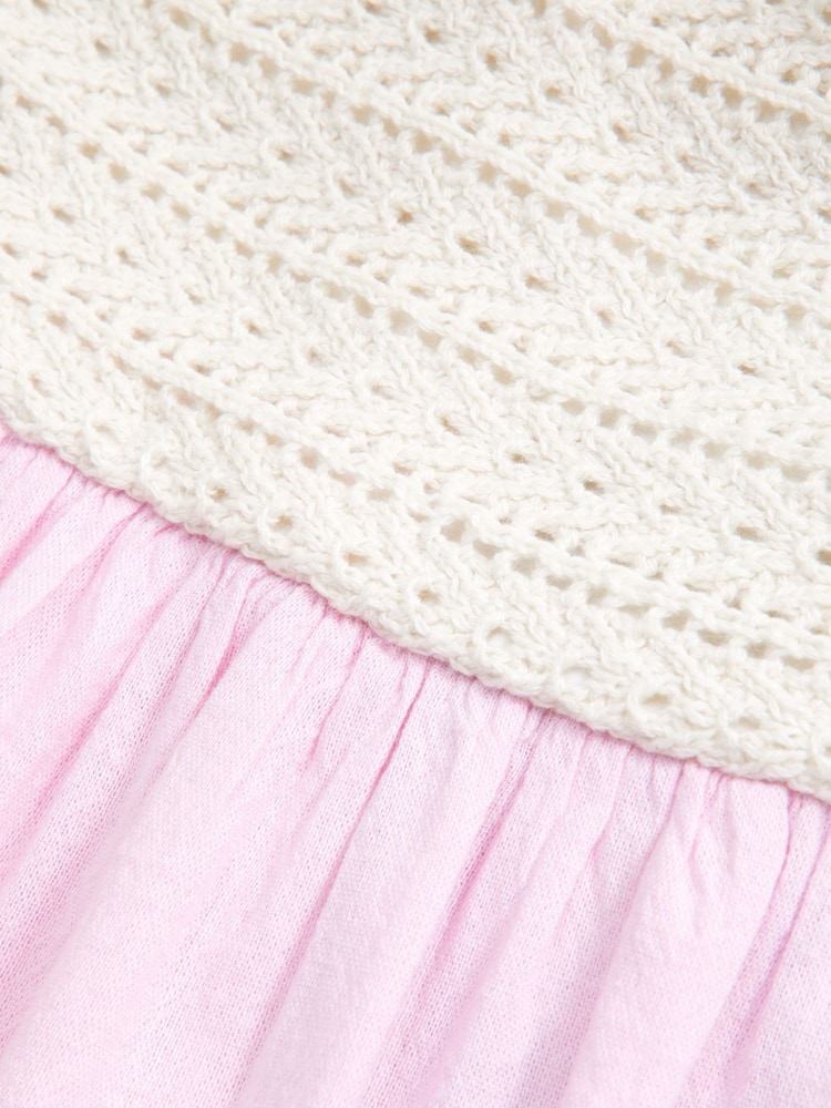 Abercrombie & Fitch Babydoll Pink Crochet Mini Dress - Изображение 2 из 2