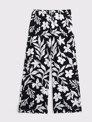 Abercrombie & Fitch Linen Pull On Ultra Wide Leg Black Trousers - Bild 1 von 1