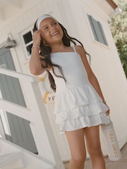 Abercrombie & Fitch Flirty Skirt White Mini Dress - Image 1 of 2