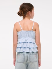 Abercrombie & Fitch Blue Eyelet Babydoll Top - Image 2 of 8