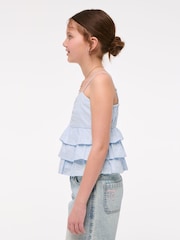 Abercrombie & Fitch Blue Eyelet Babydoll Top - Image 5 of 8
