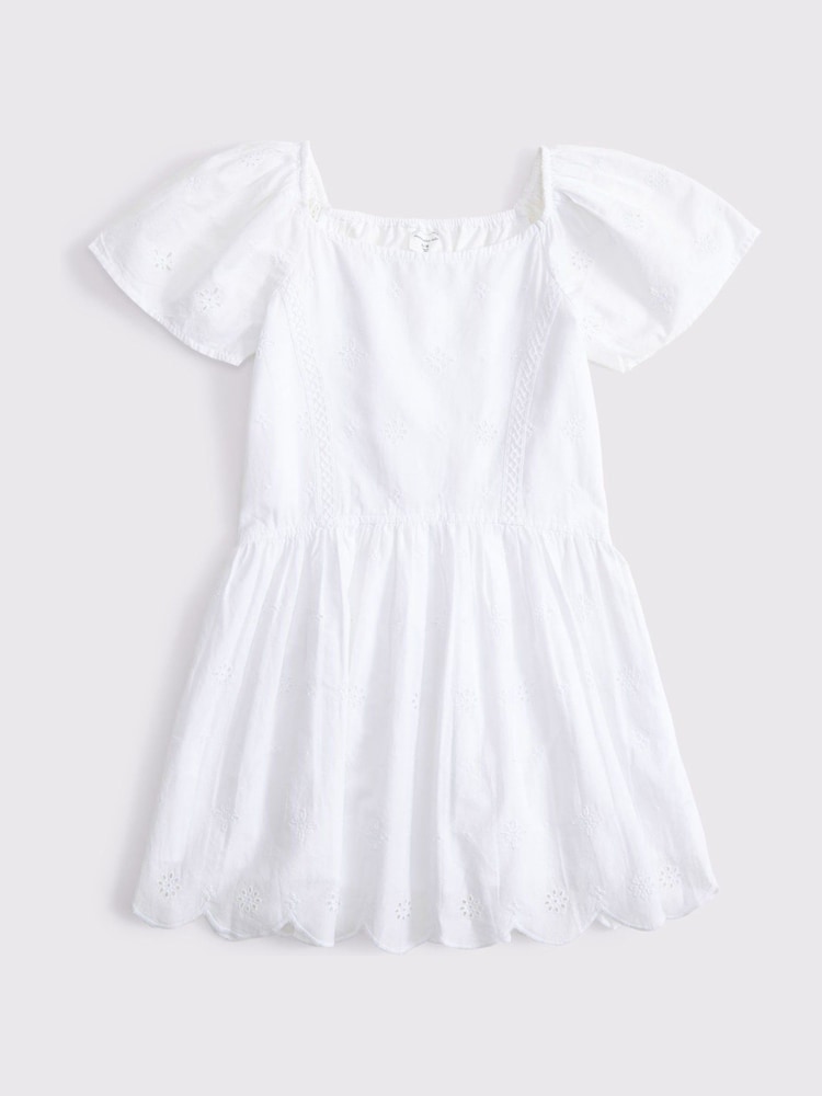 Abercrombie & Fitch Flutter Sleeve White Mini Dress - Image 1 of 1