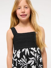 Schwarz - Abercrombie & Fitch Crochet Mix Babydoll Mini Dress - Bild 6 von 8