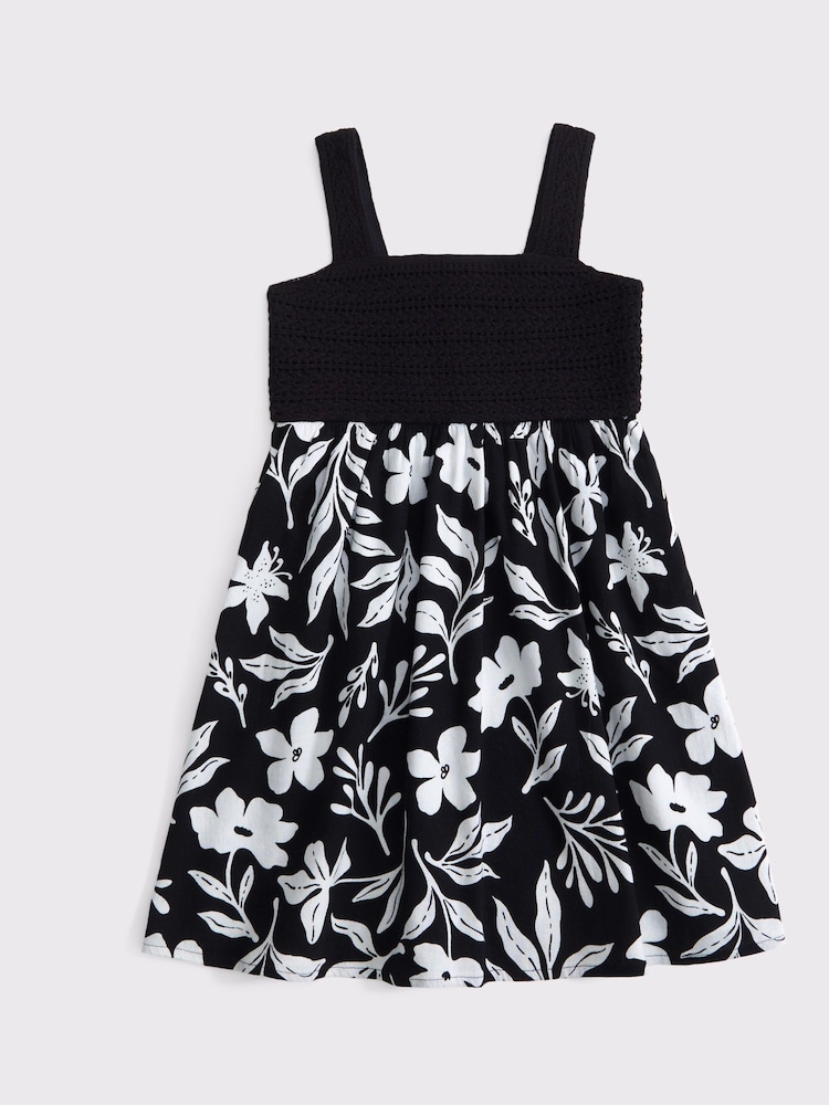 Abercrombie & Fitch Crochet Mix Babydoll Mini Dress - Image 1 of 2