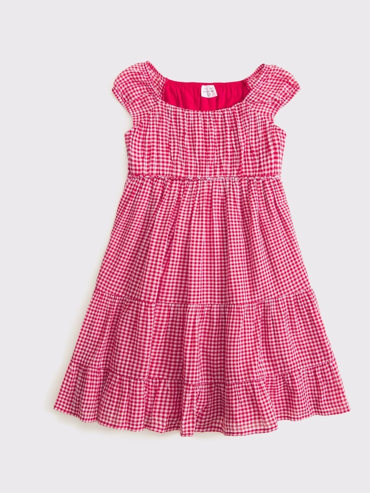 Abercrombie & Fitch Red Gingham Tiered Mini Dress - Image 1 of 1