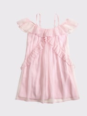 Abercrombie & Fitch Pink Flutter Sleeve Mini Dress - Image 1 of 1
