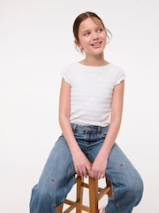 Abercrombie & Fitch Cropped Smocked T-Shirt - Image 5 of 7
