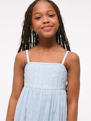Abercrombie & Fitch Blue High Neck Sequin Mini Dress - Image 5 of 7
