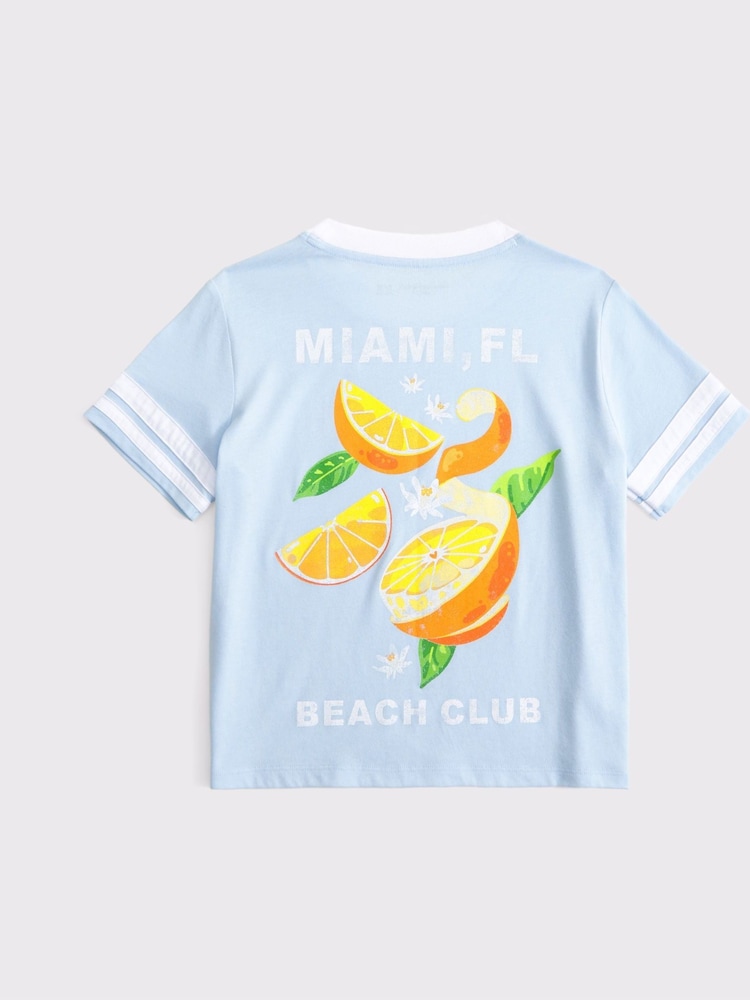 أزرق - Abercrombie & Fitch Oversized Destination T-Shirt - صورة 2 من 2