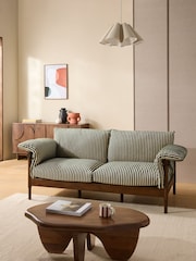 MADE.COM Dark Green Boucle Stripe Solen Sofa - Image 1 of 3