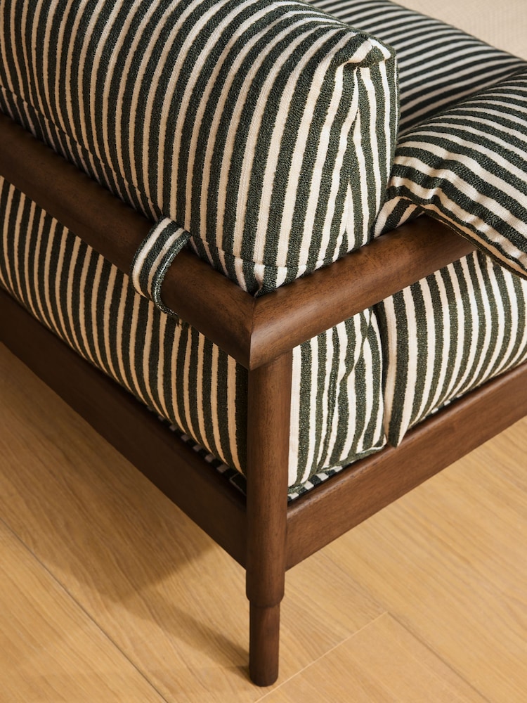MADE.COM Dark Green Boucle Stripe Solen Sofa - Image 2 of 3 MADE.COM Dark Green Boucle Stripe Solen Sofa - Image 2 of 3
