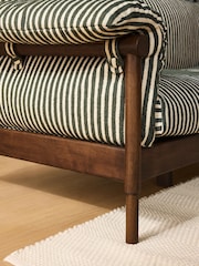MADE.COM Dark Green Boucle Stripe Solen Sofa - Image 3 of 3