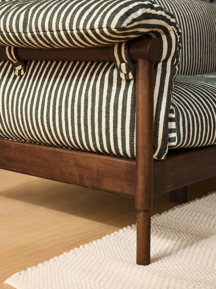 MADE.COM Dark Green Boucle Stripe Solen Sofa - Image 3 of 3 MADE.COM Dark Green Boucle Stripe Solen Sofa - Image 3 of 3