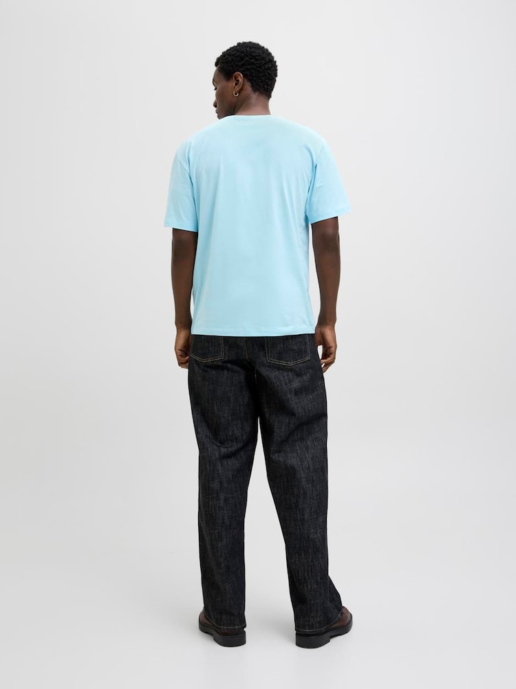 JACK & JONES Blue Oasis Graphic Print 100% Cotton T-Shirt - Image 2 of 7