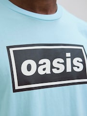 JACK & JONES Blue Oasis Graphic Print 100% Cotton T-Shirt - Image 5 of 7