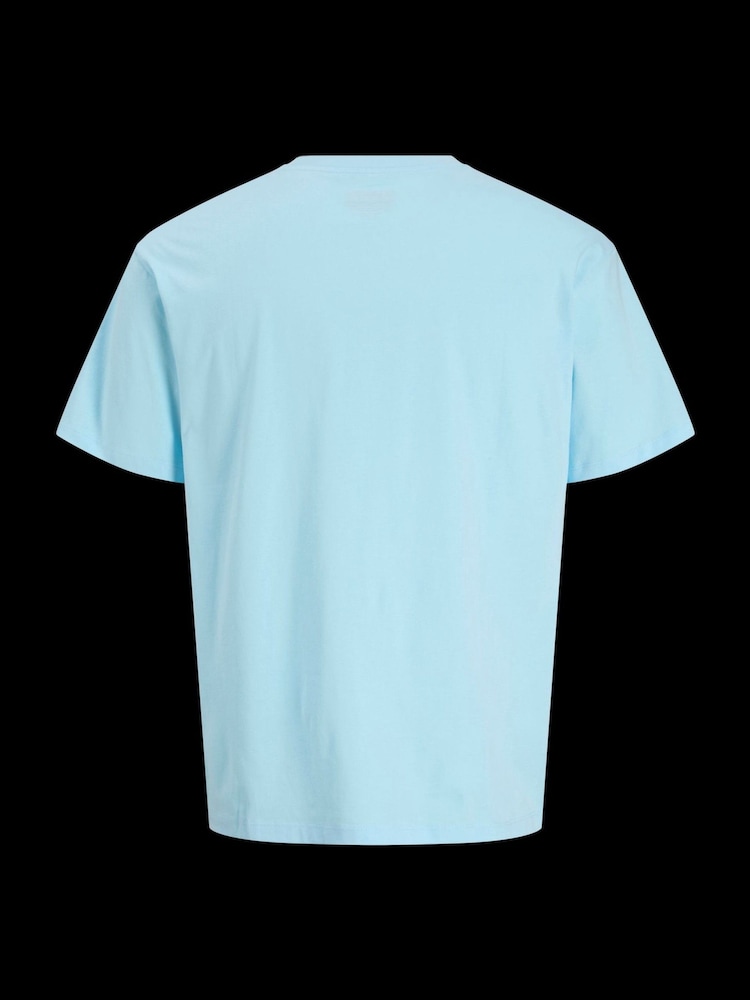 JACK & JONES Blue Oasis Graphic Print 100% Cotton T-Shirt - Image 7 of 7