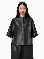 AllSaints Black Jenna Lea Shirt - Image 1 of 9