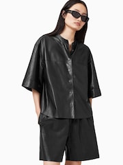 AllSaints Black Jenna Lea Shirt - Image 6 of 9
