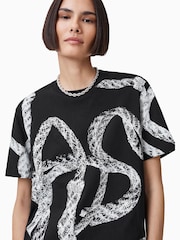 AllSaints Black Halyard Cotton T-Shirt - Image 2 of 7