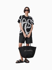 AllSaints Black Halyard Cotton T-Shirt - Image 3 of 7
