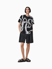 AllSaints Black Halyard Cotton T-Shirt - Image 4 of 7