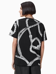 AllSaints Black Halyard Cotton T-Shirt - Image 6 of 7