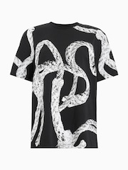 AllSaints Black Halyard Cotton T-Shirt - Image 7 of 7
