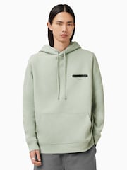 AllSaints Green Redact Over The Head Hoodie - Image 1 of 8