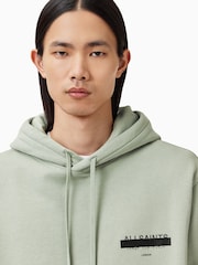 AllSaints Green Redact Over The Head Hoodie - Image 5 of 8