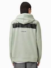 AllSaints Green Redact Over The Head Hoodie - Image 6 of 8