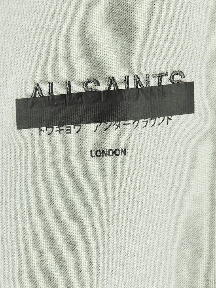 AllSaints Green Redact Over The Head Hoodie - Image 8 of 8