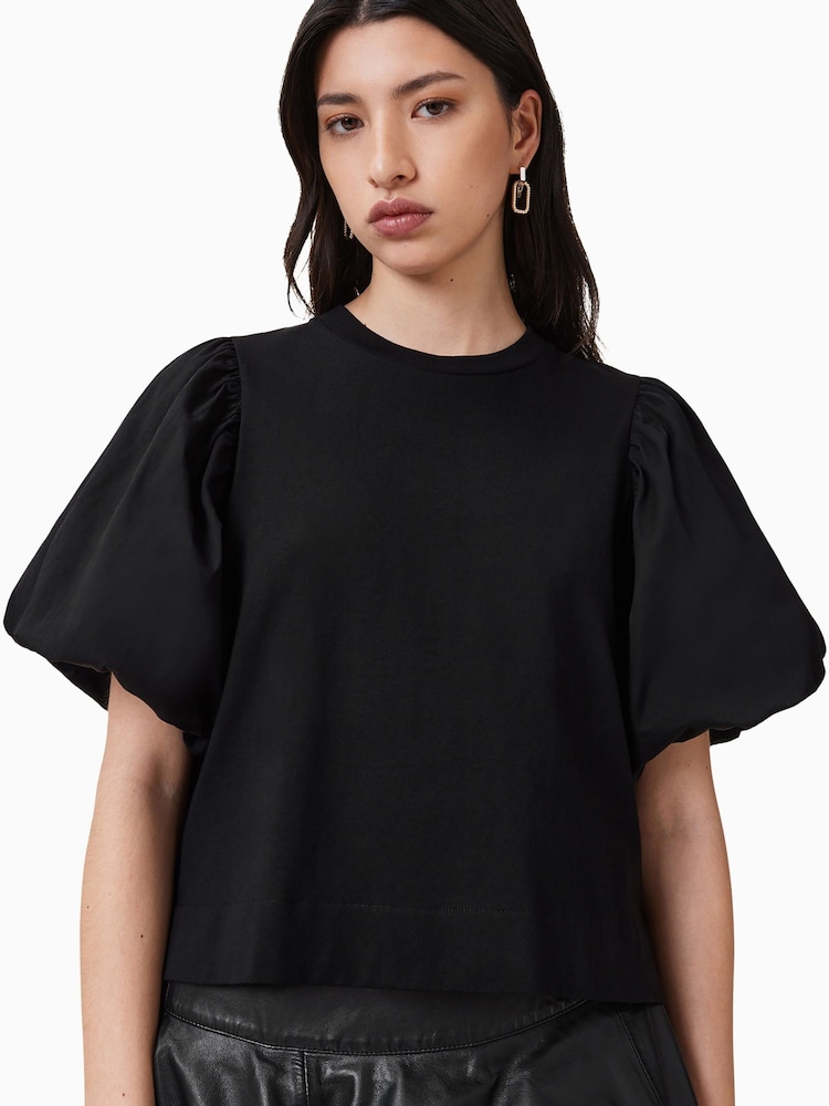 Negro - AllSaints Jess T-Shirt - Imagen 1 de 7