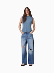 AllSaints Blue Imogen Tank Top - Image 4 of 7