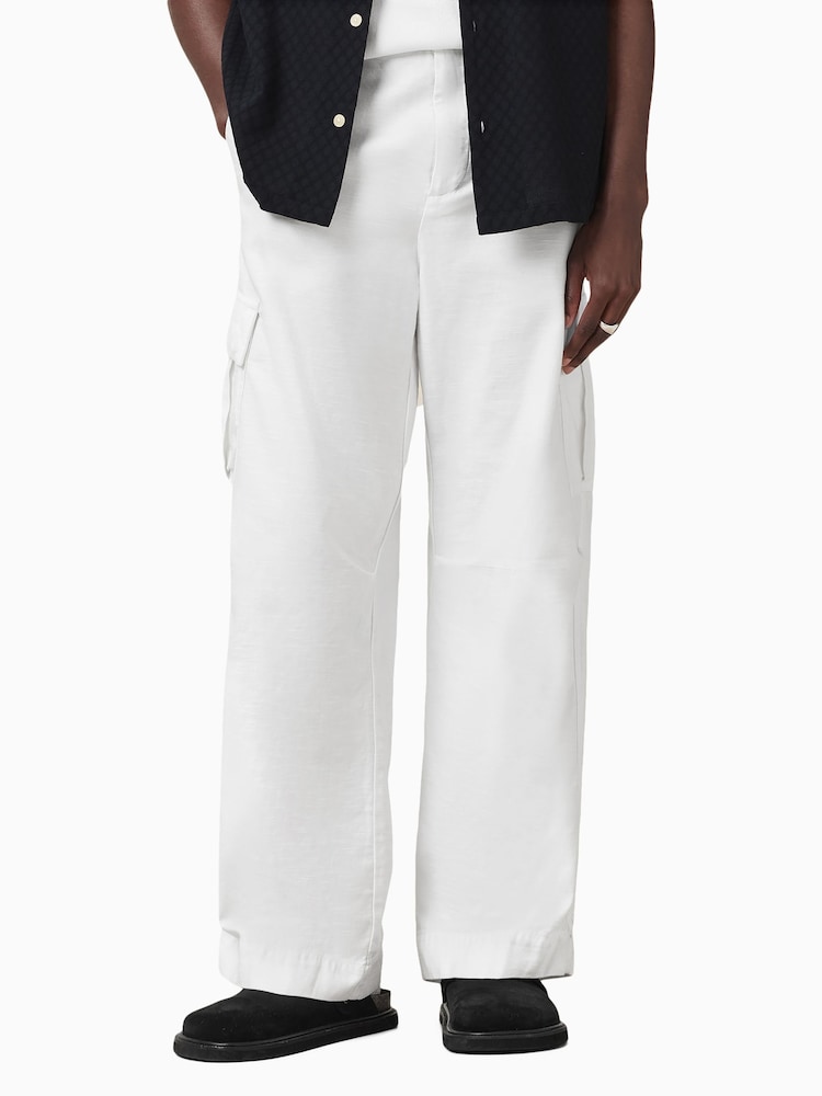 AllSaints White Grove 100% Organic Cotton Trousers - Image 1 of 9