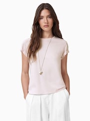 AllSaints Pink Anna 100% Organic Cotton T-Shirt - Image 1 of 8