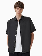 AllSaints Black Bandol Short Sleeve Shirt - Image 1 of 8