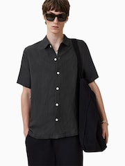 AllSaints Black Bandol Short Sleeve Shirt - Image 3 of 8