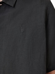 AllSaints Black Bandol Short Sleeve Shirt - Image 8 of 8