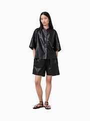 AllSaints Black Arla Lea Shorts - Image 1 of 9