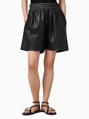 AllSaints Black Arla Lea Shorts - Image 2 of 9
