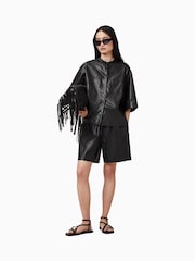 AllSaints Black Arla Lea Shorts - Image 6 of 9